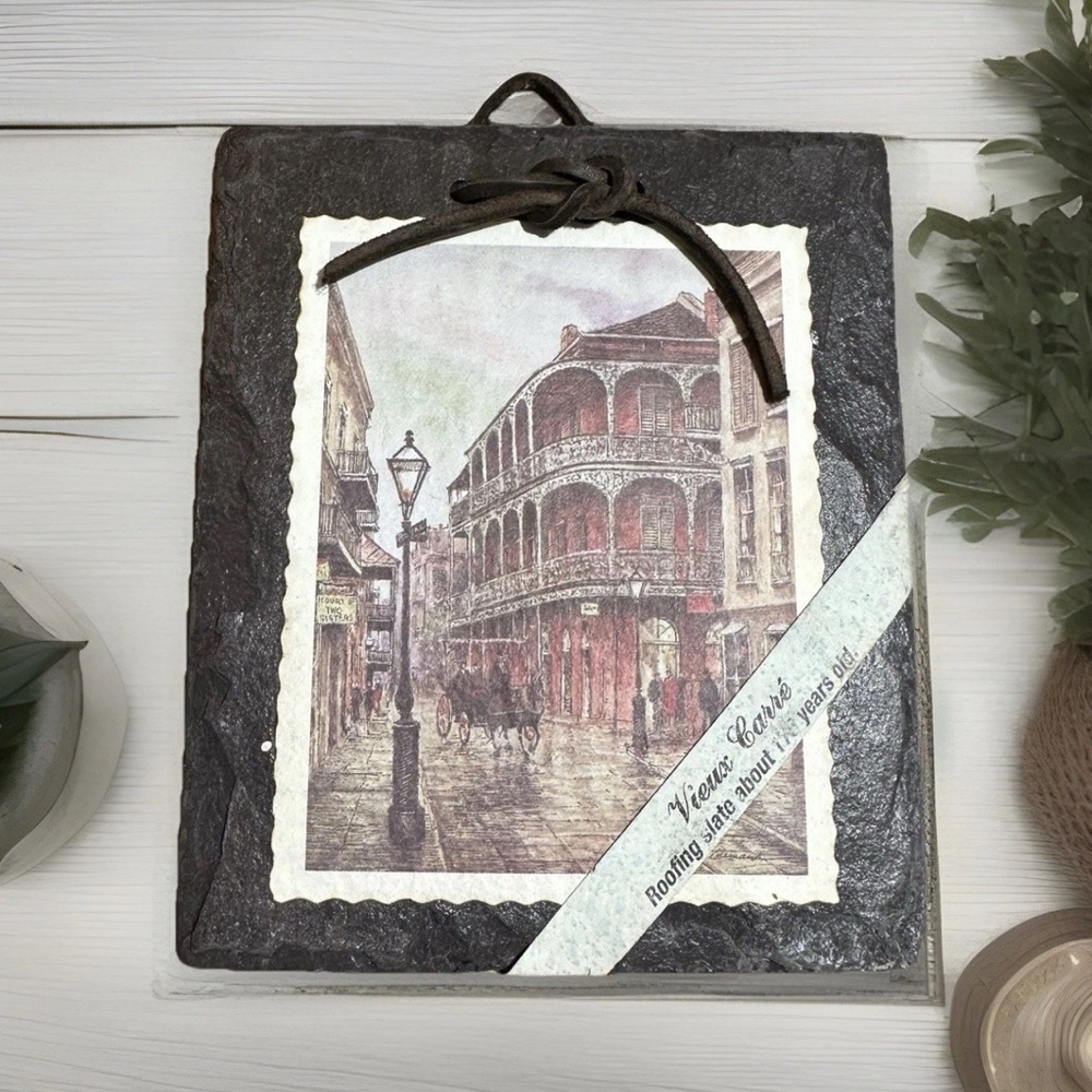 Antique New Orleans Slate Tile of "VIEUX CARRE'" Roof Bourbon Street Wall Art